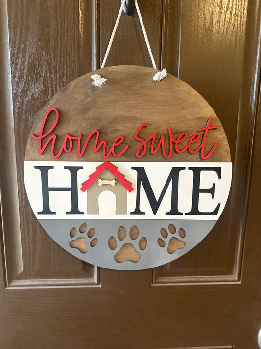 Home sweet home Dogs Door Round