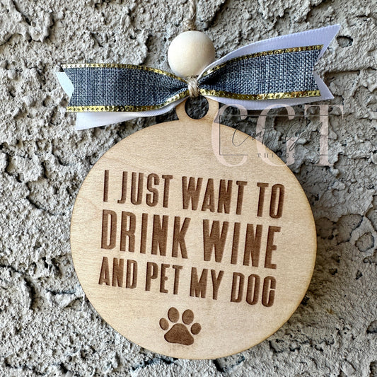 Dog Wine Ornament