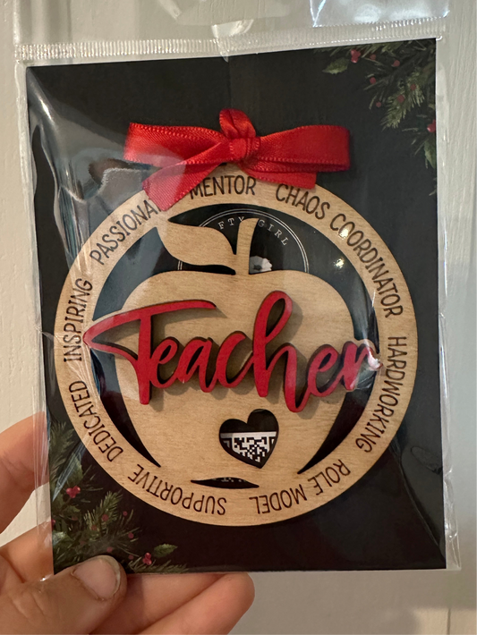 Teacher Apple Ornament
