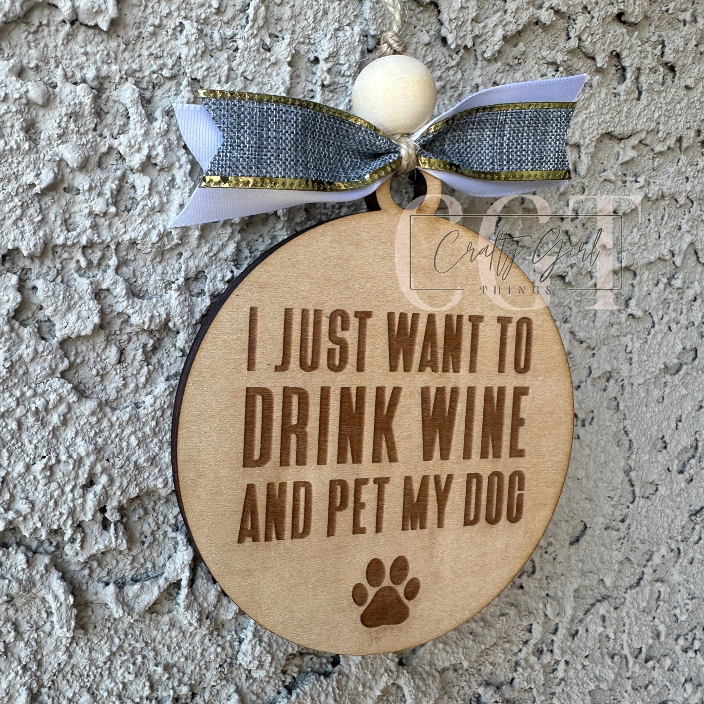 Dog Wine Ornament