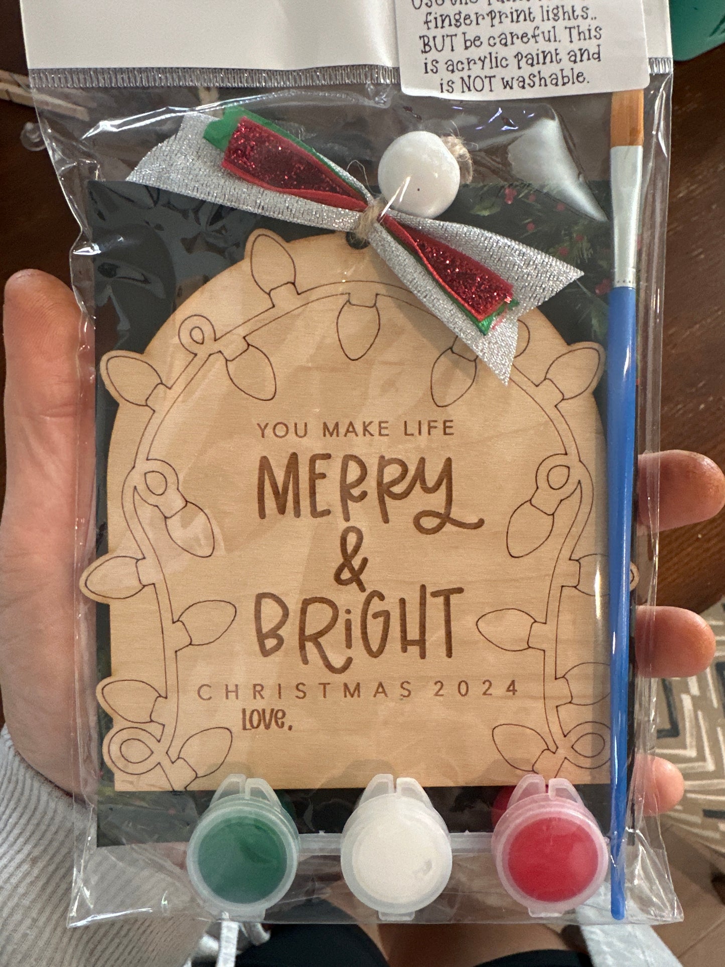 Merry Bright Fingerprints Ornament