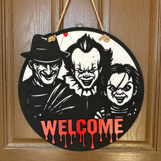 Three Character Horror Door Round