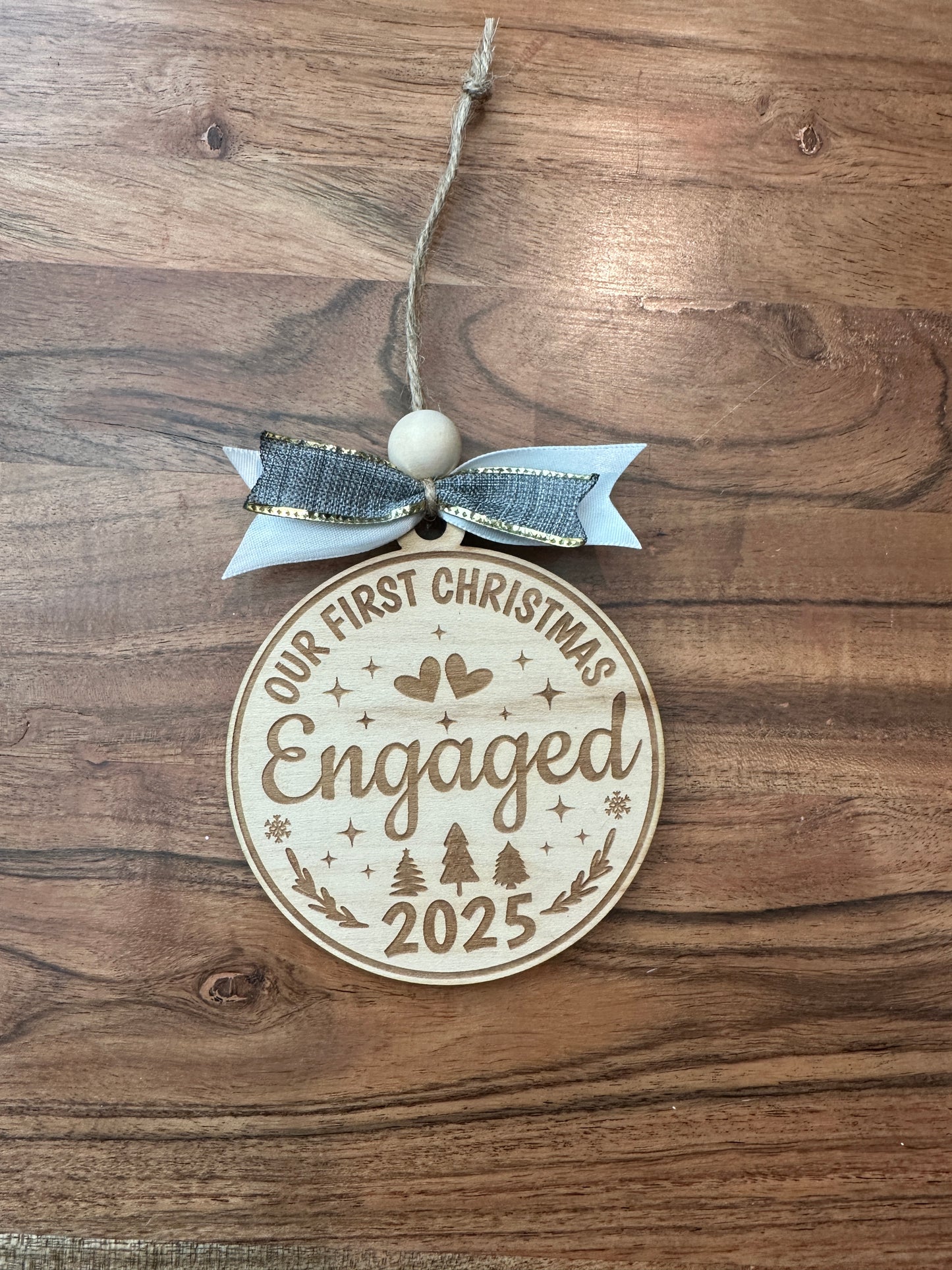 First Year Engaged Engraved Ornament