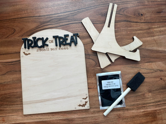Trick or Treat Feet Sign Raised