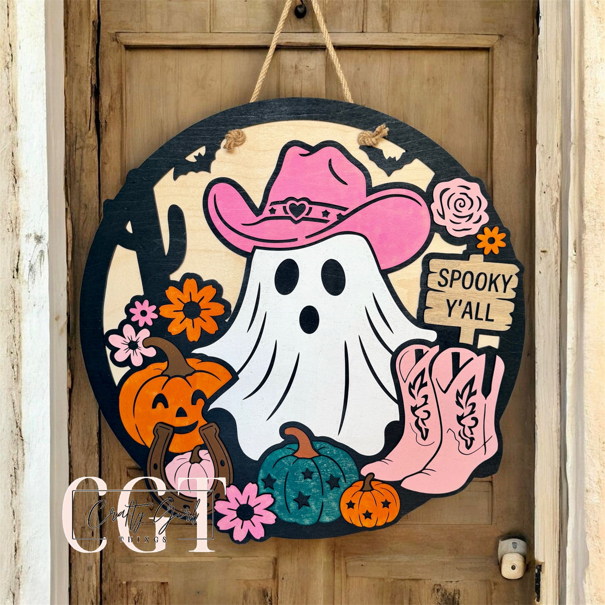Cowboy Ghost Door Round