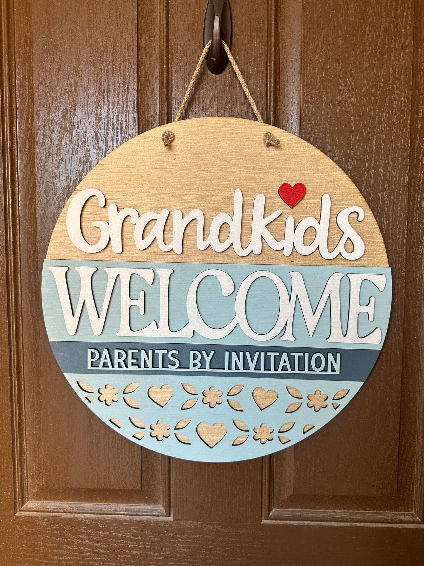 Grandkids Welcome Door Round