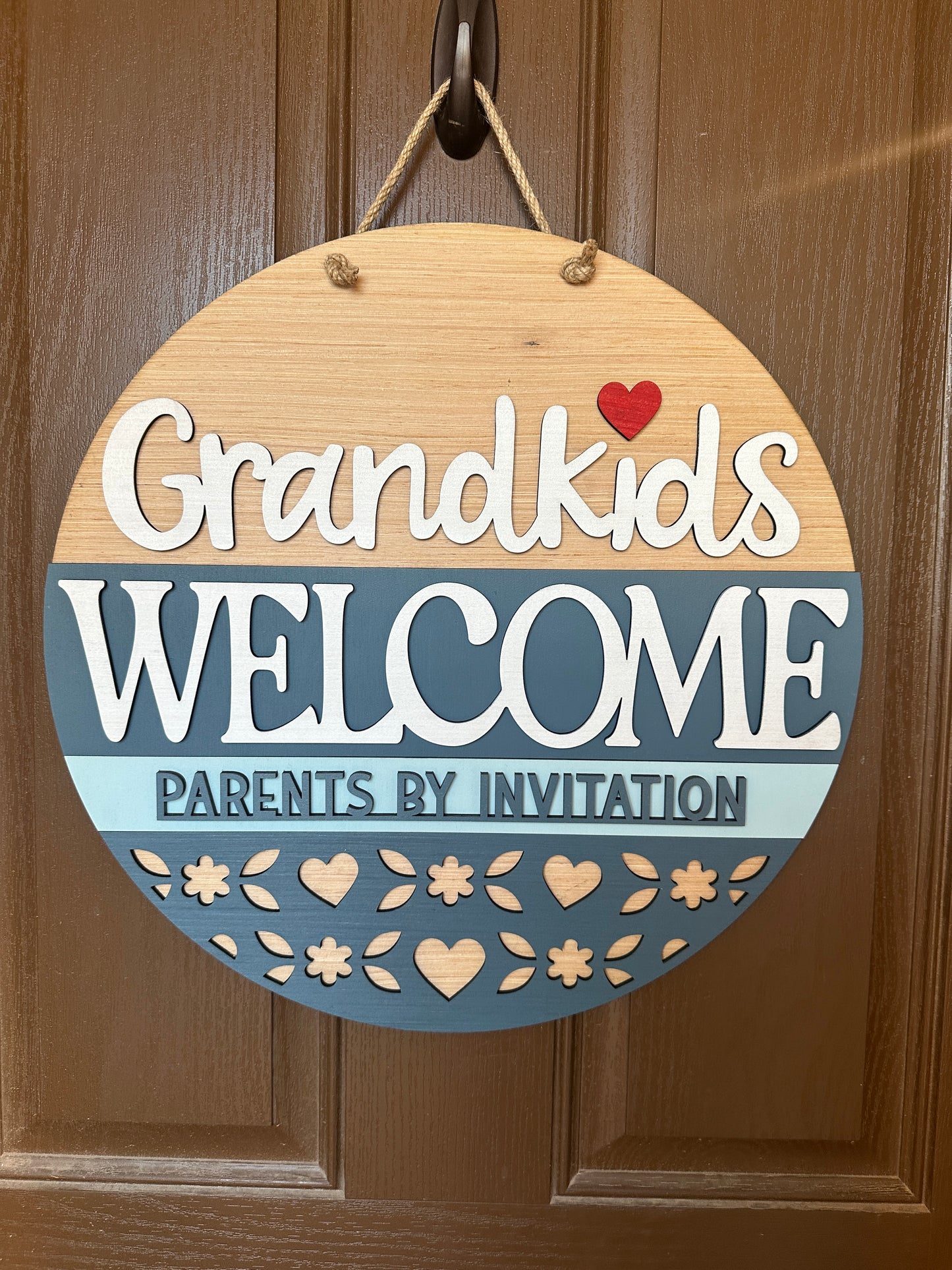 Grandkids Welcome Door Round