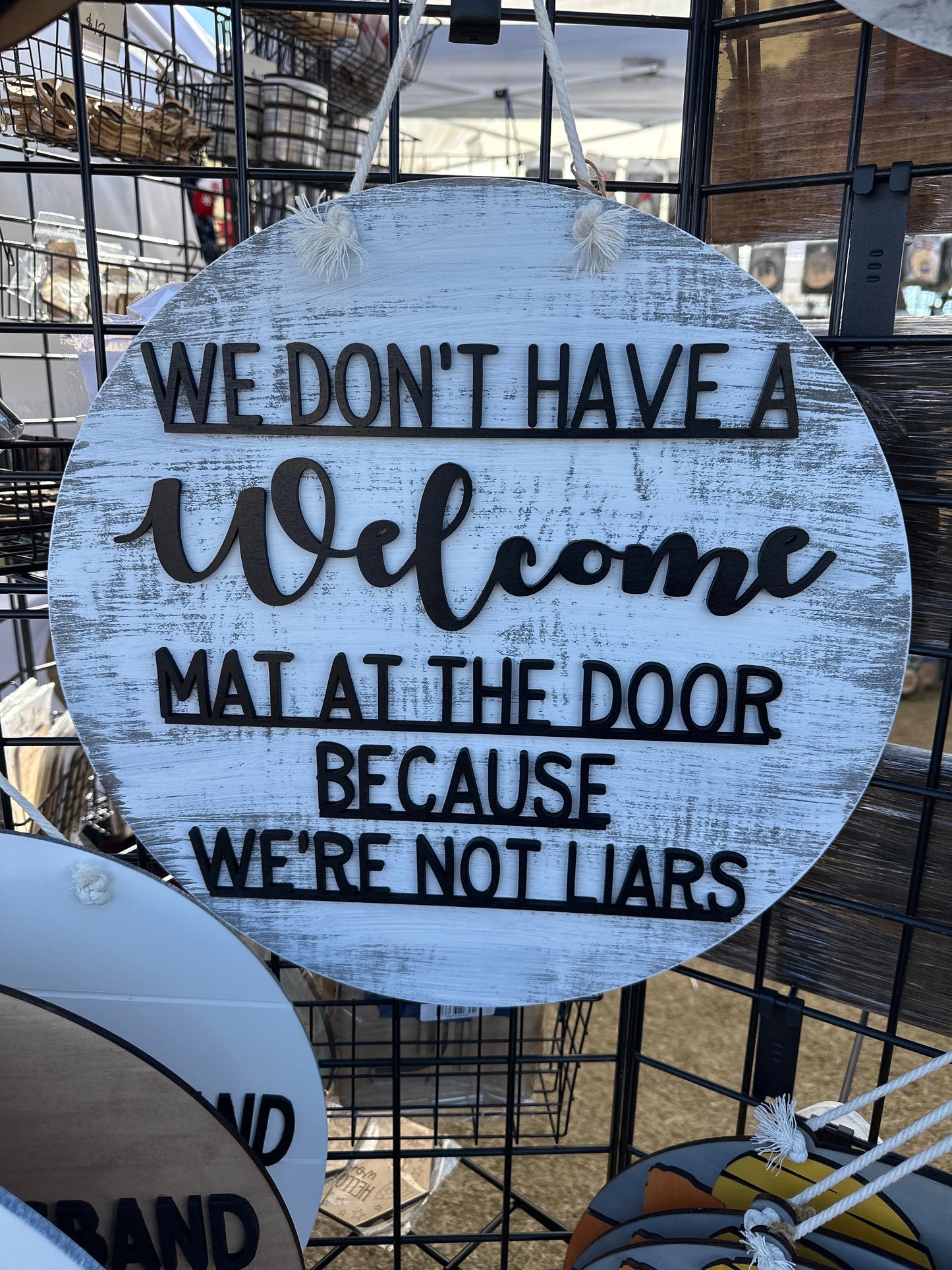 Welcome Mat Not Liars Door Round