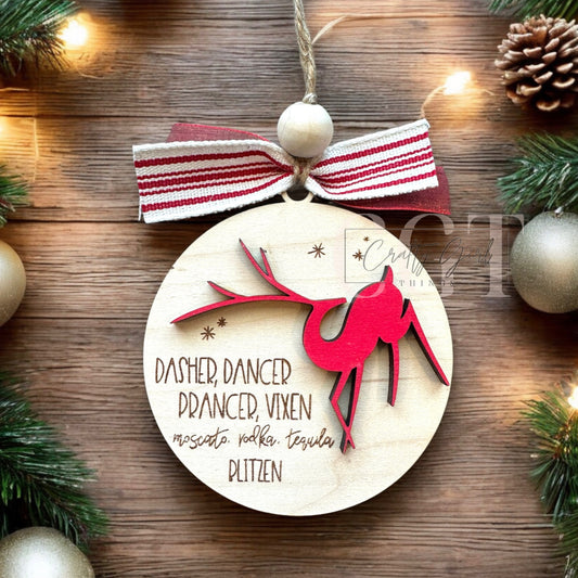 Alcohol Reindeer Ornament