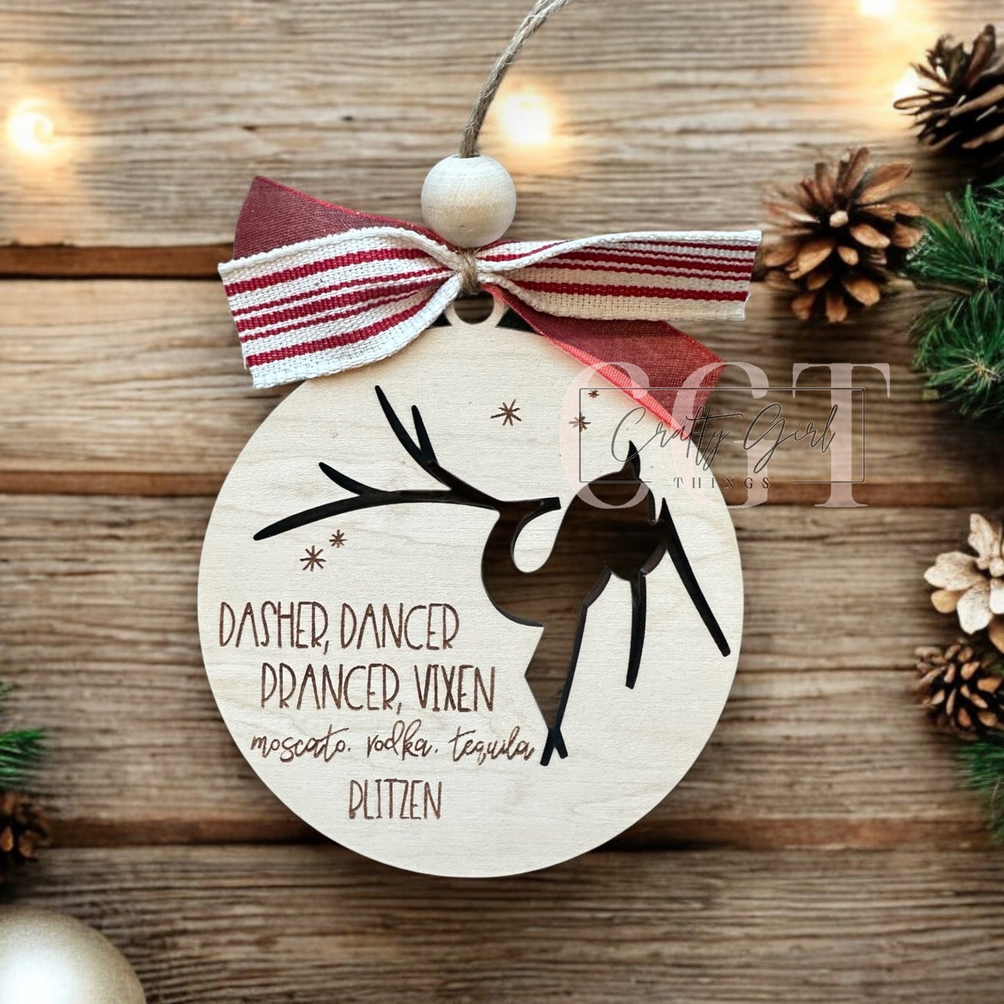 Alcohol Reindeer Ornament