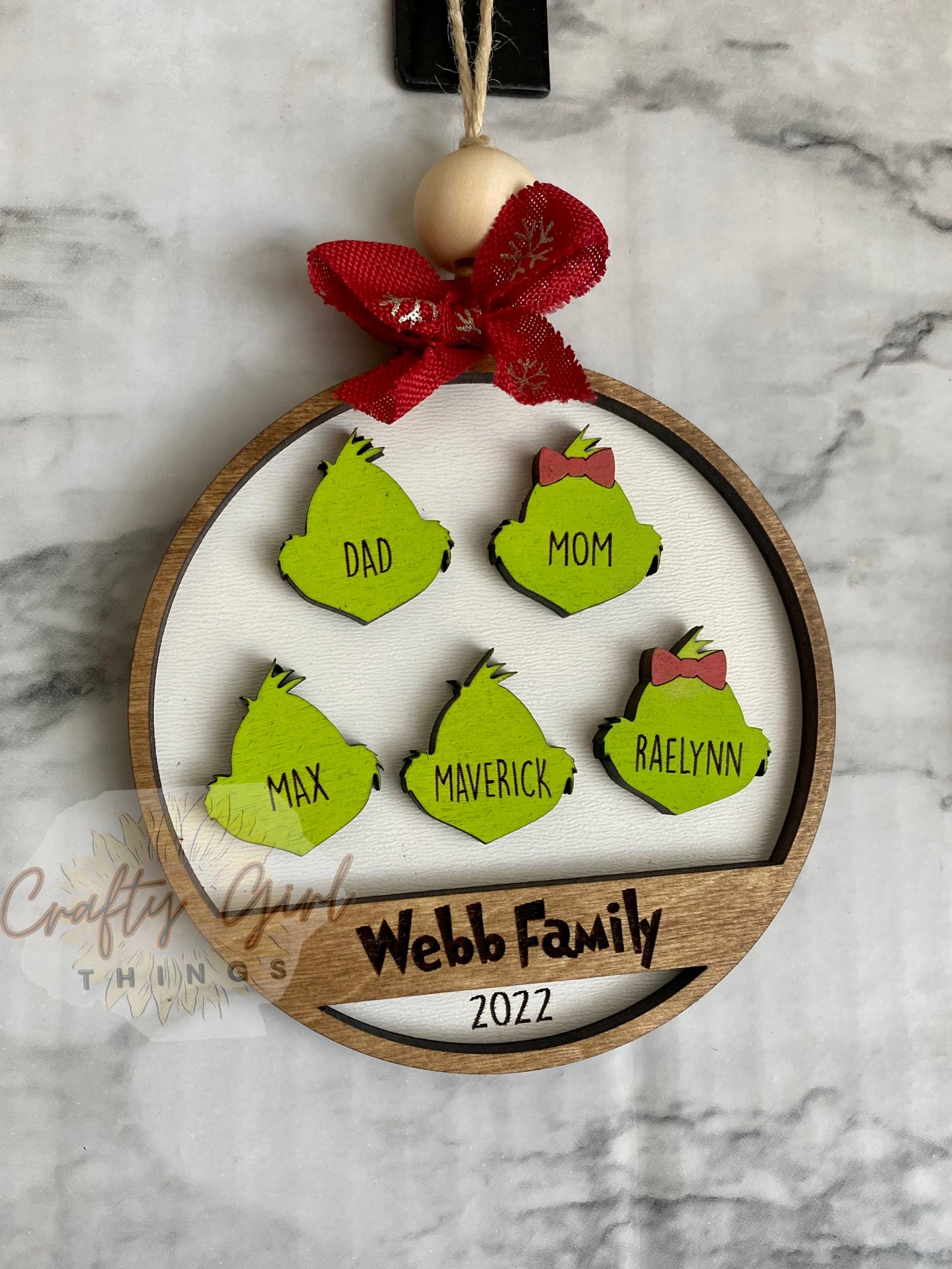 Grinch Head Christmas Ornament