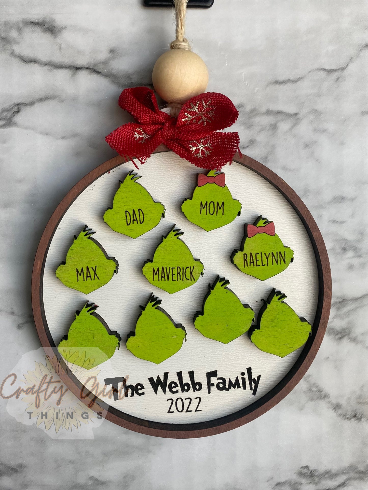 Grinch Head Christmas Ornament