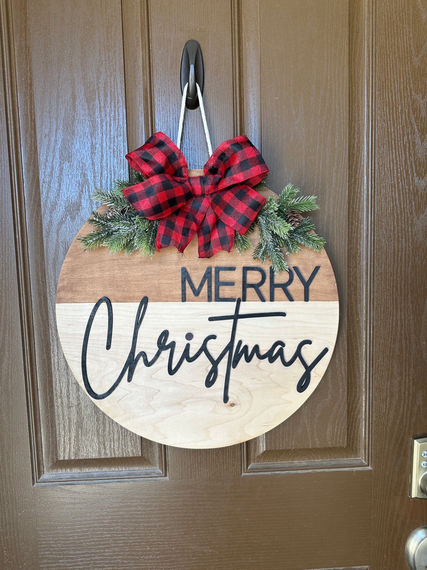 Merry Christmas Door Round
