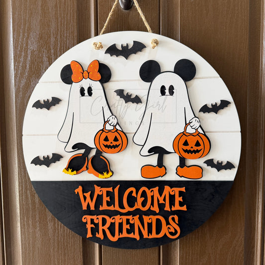Welcome Friends MM Ghost Door Round