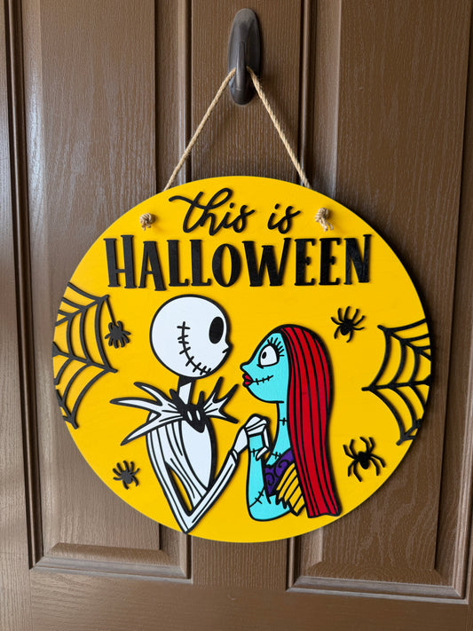 This Is Halloween Yellow Door Round