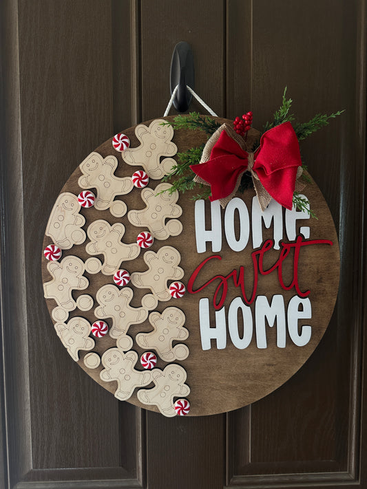 Home Sweet Home Gingerbread Door Round