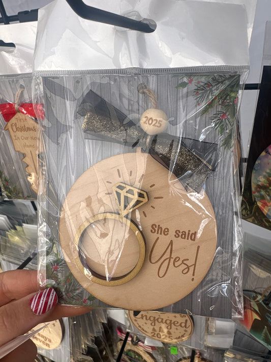 She Said Yes Ornament