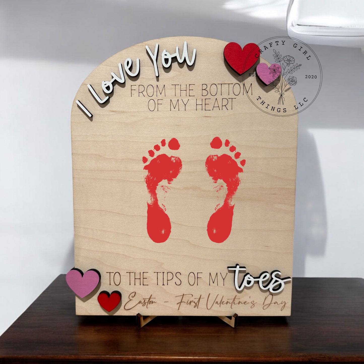 Valentine Footprint Sign