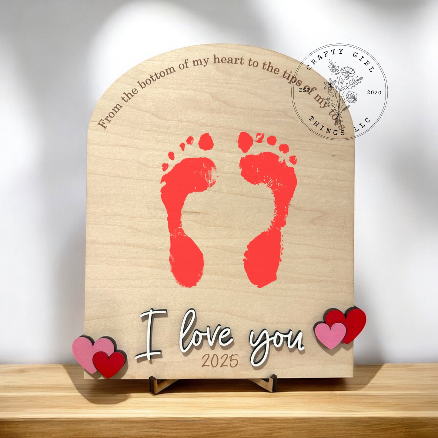 Valentine Footprint Sign