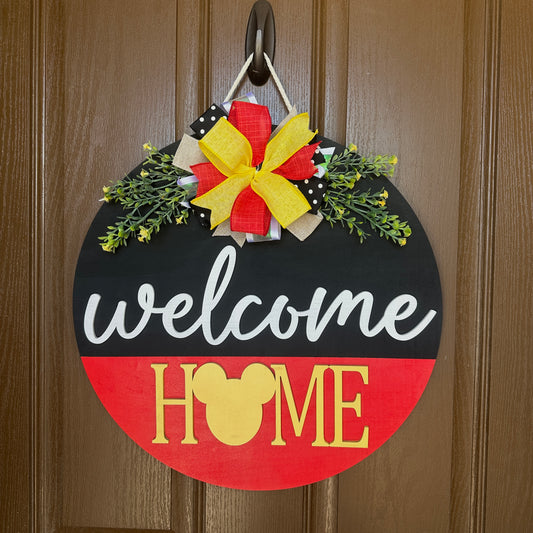 Mouse Welcome Home Door Round