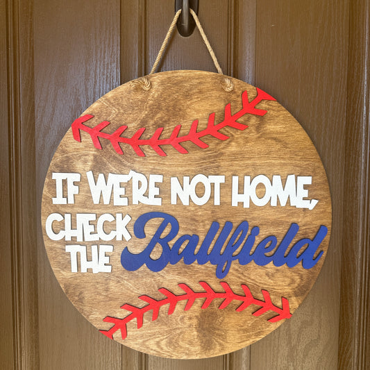 Ballfield Baseball Door Round