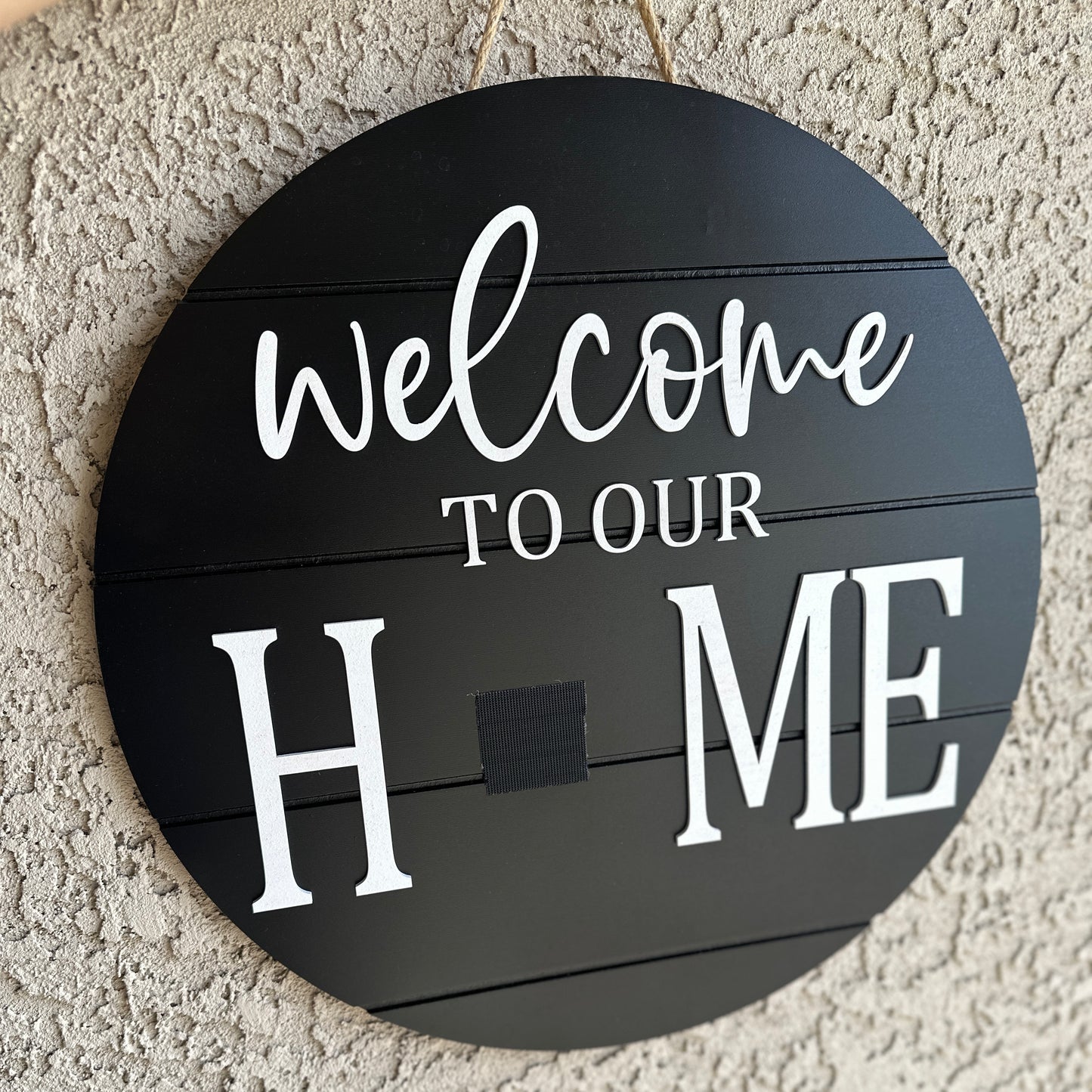 Welcome To Our Home Interchangeable Door Round