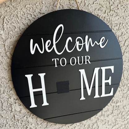 Welcome To Our Home Interchangeable Door Round