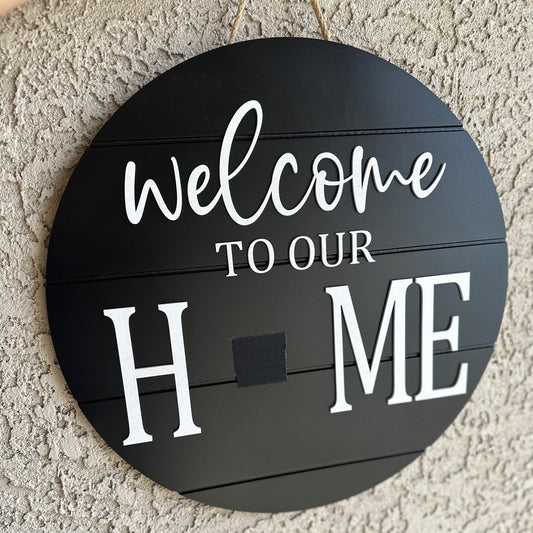 Welcome To Our Home Interchangeable Door Round