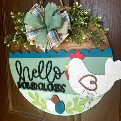 Chicken Mother Clucker Door Round