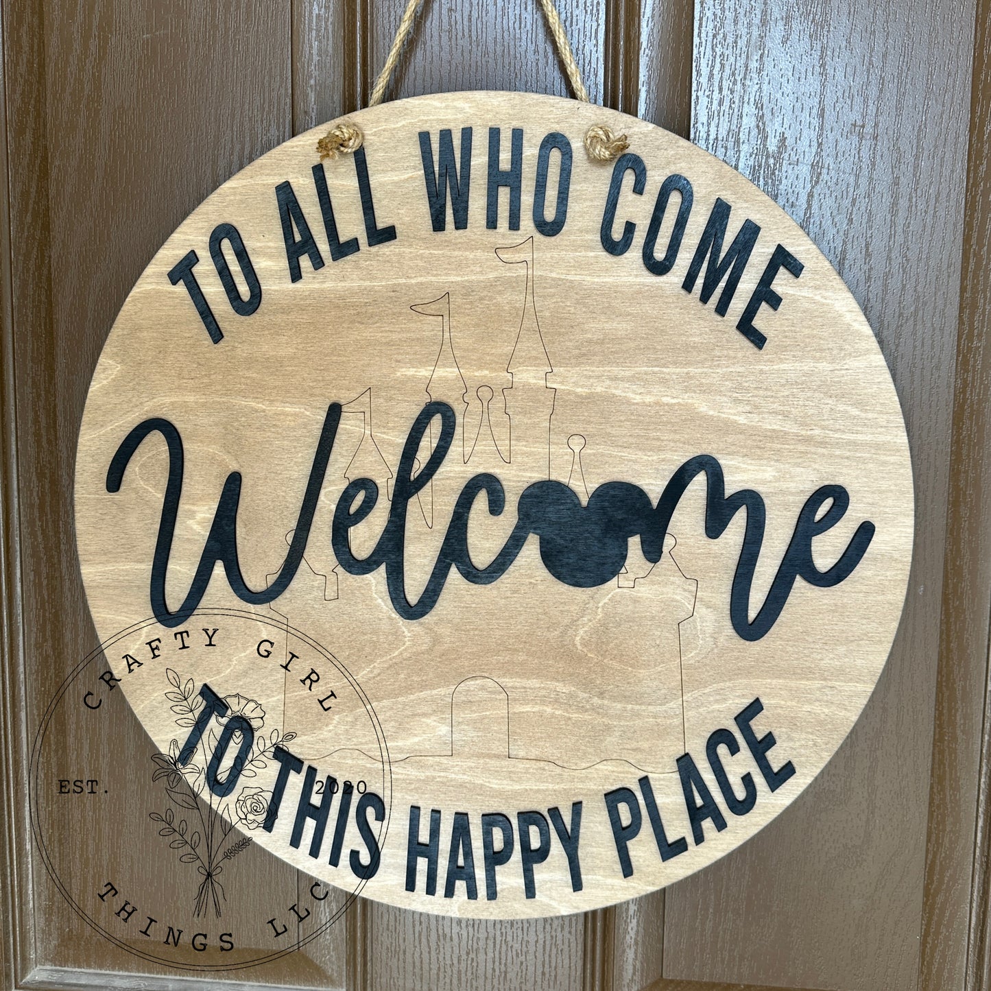 Welcome to this happy place mouse door round