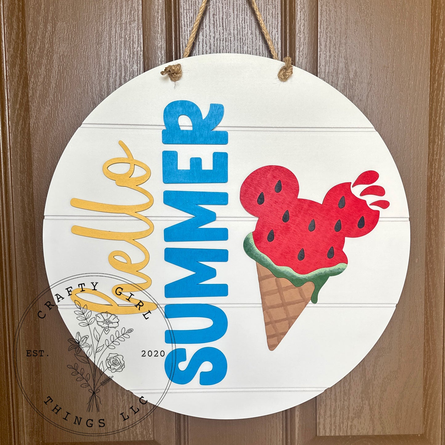 Hello summer ice cream mouse door round