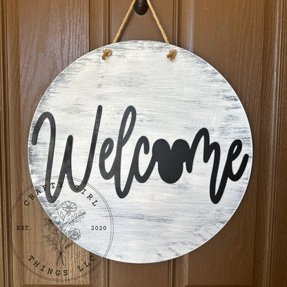 Welcome mouse door round