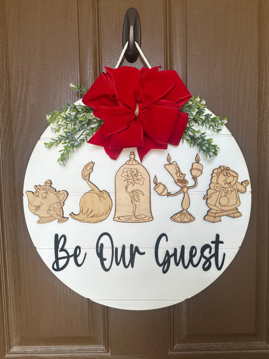 Be Our Guest Door Round