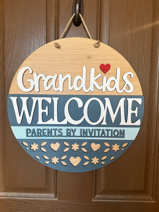 Grandkids Welcome Door Round