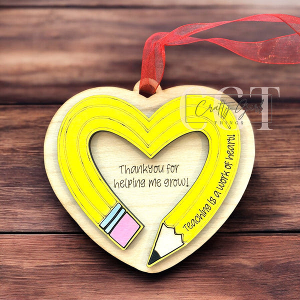 Pencil Heart Ornament