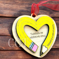 Pencil Heart Ornament