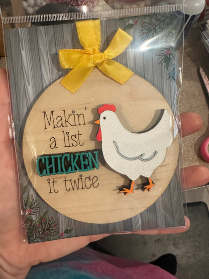 Chicken it twice ornament