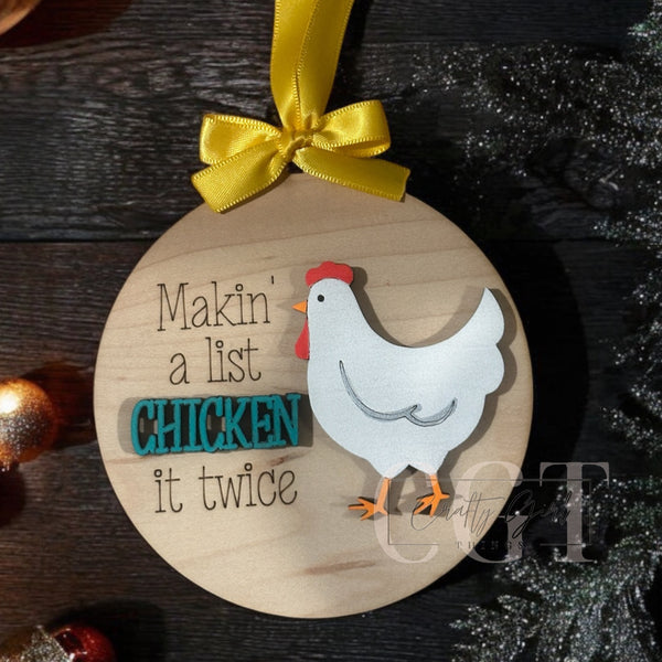 Chicken it twice ornament