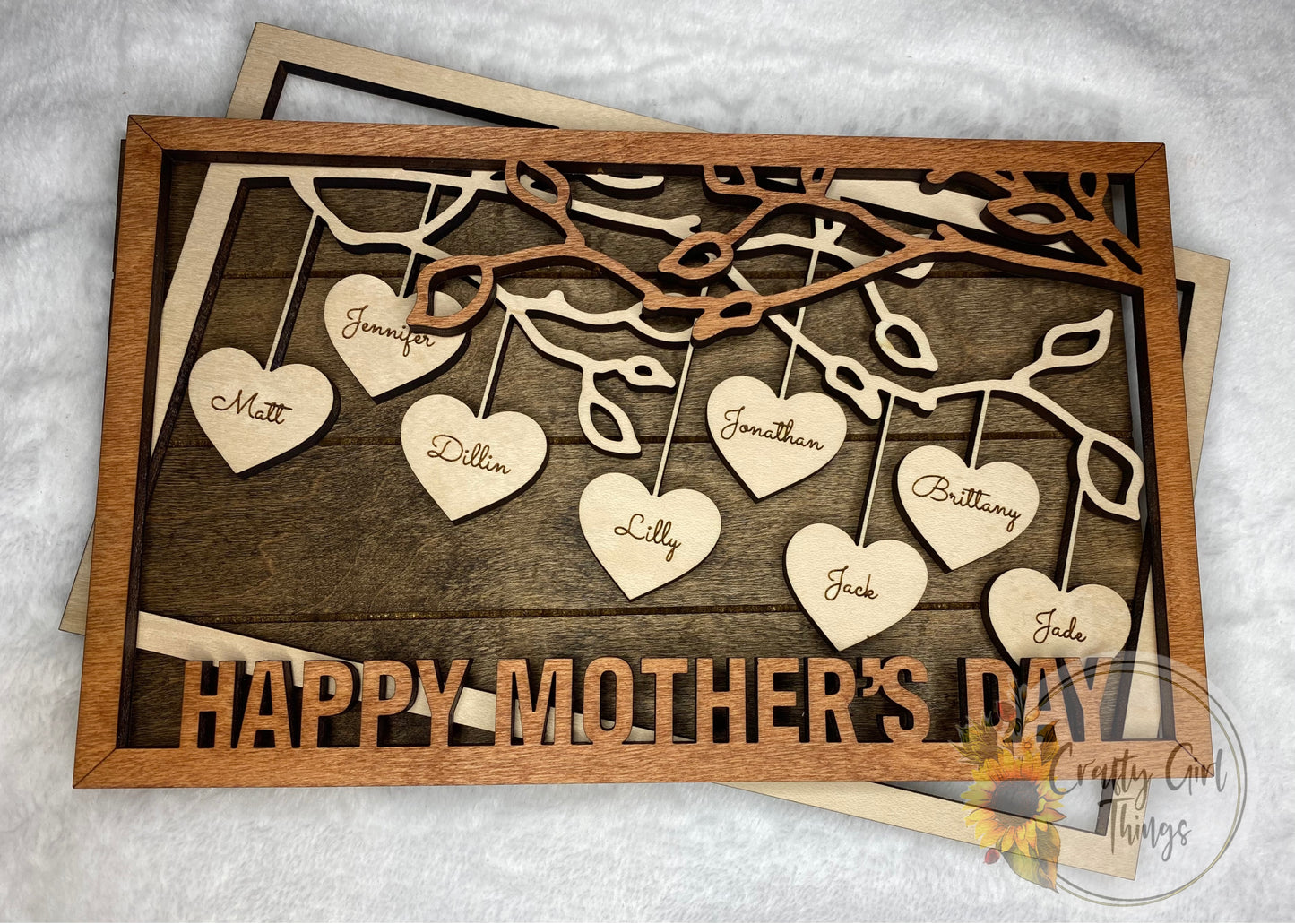 Tree Hanging Hearts Sign