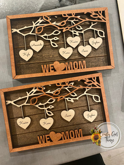 Tree Hanging Hearts Sign