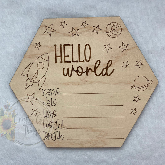 Hello World Stats Announcement Space Theme