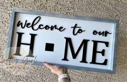 Welcome to our home interchangeable sign