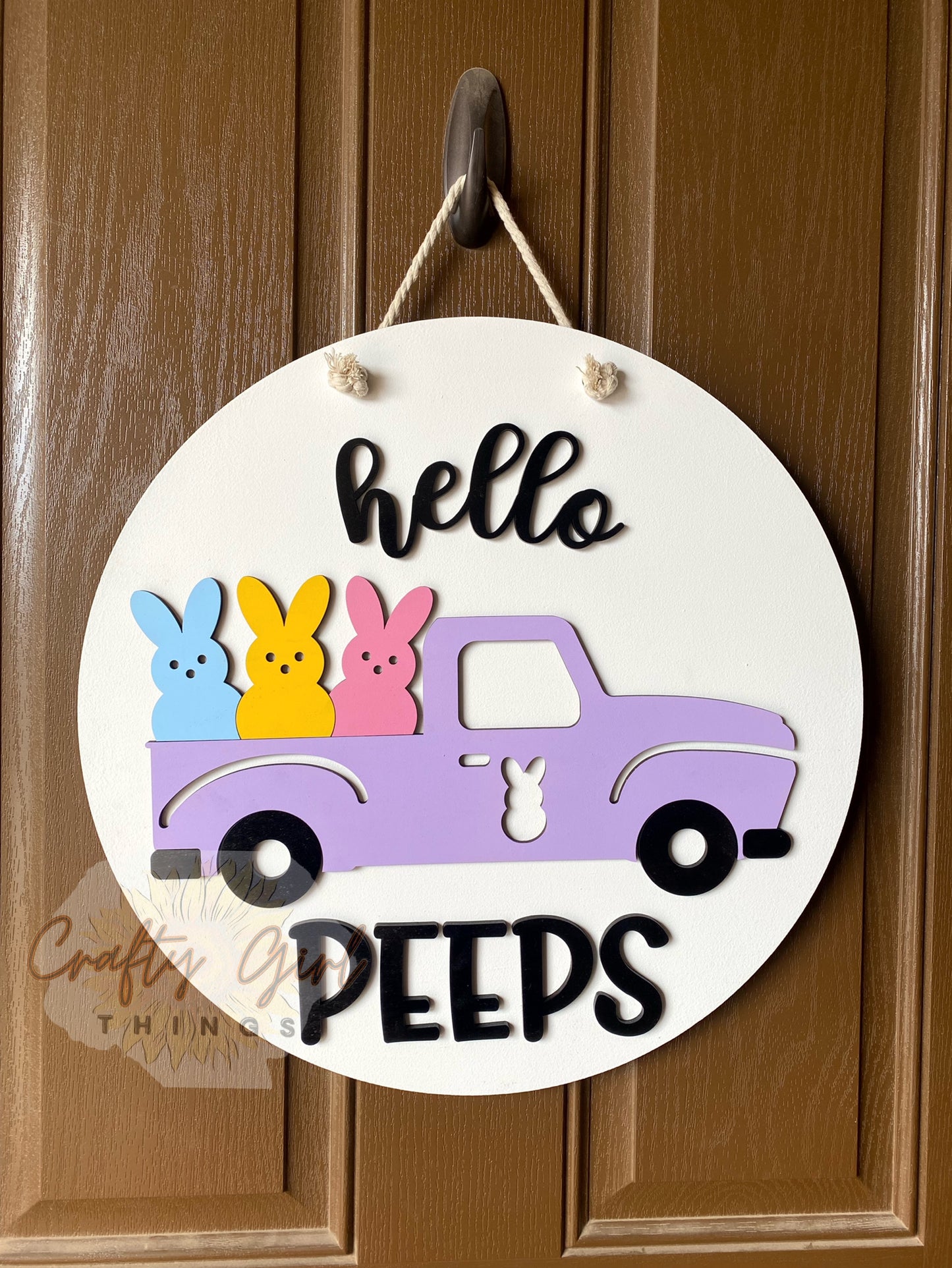 Hello Peeps Truck Door Round