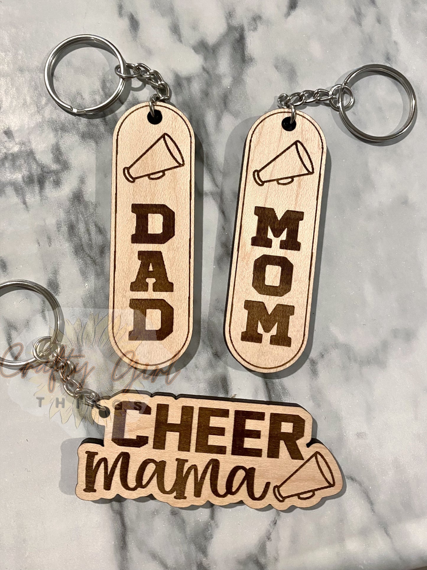 Cheer Mom Dad Mama Keychain