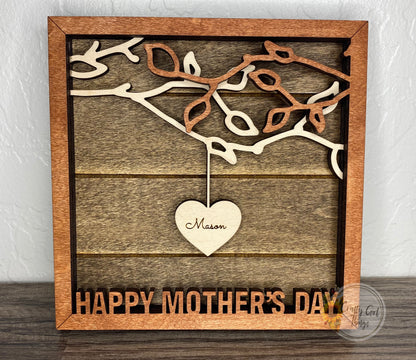 Tree Hanging Hearts Sign